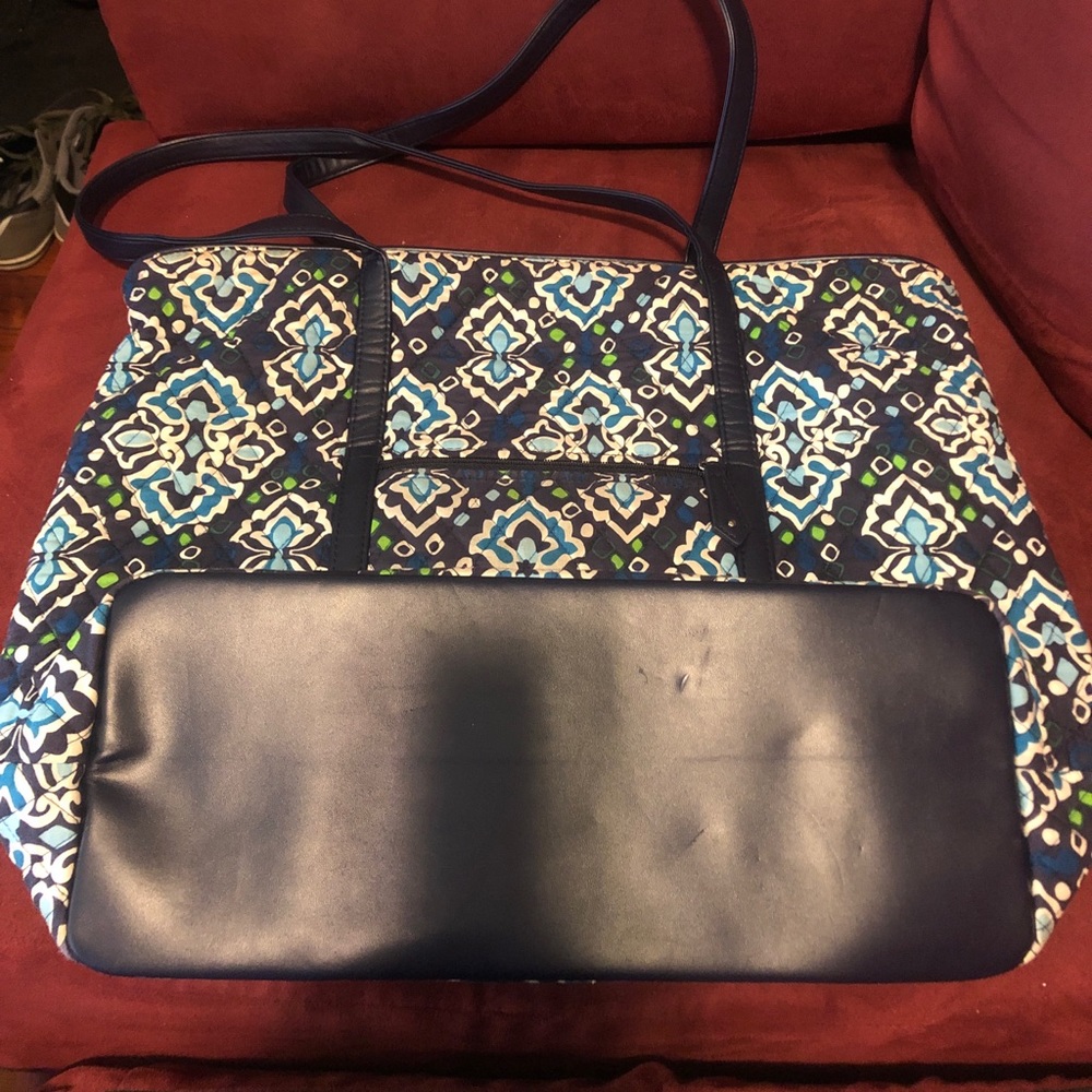 Blue and Green Patterned Vera Bradley tote bag